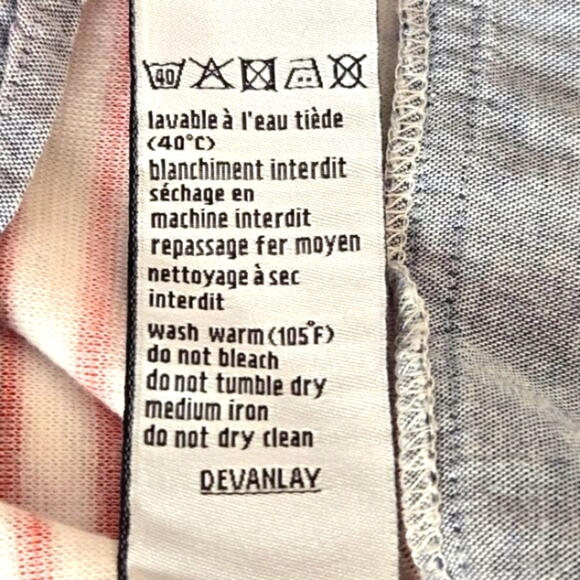 Lacoste Women’s Sleeveless Nautical Stripe Top Blue Chambray Red White Size 38 - Picture 7 of 11